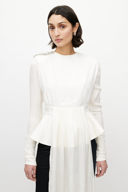 Dodo Bar Or White Silk Jewel Top