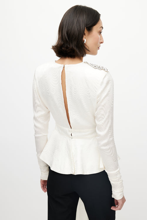 Dodo Bar Or White Silk Jewel Top