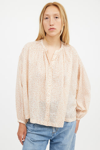 Dôen Cream 
Brown Floral Shirt