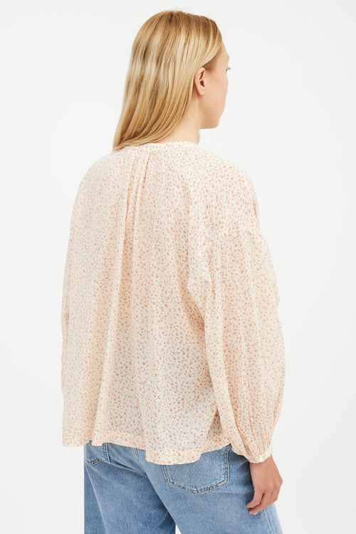 Dôen Cream 
Brown Floral Shirt