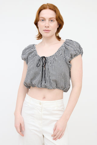 Dôen Gingham Cropped Blouse