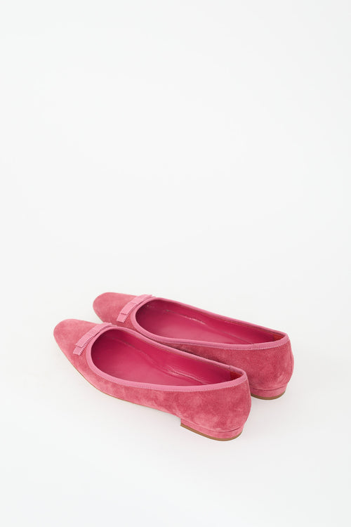 Dôen Pink Suede Bow Flat