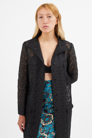 Dolce 
Gabbana Black Lace Long Jacket