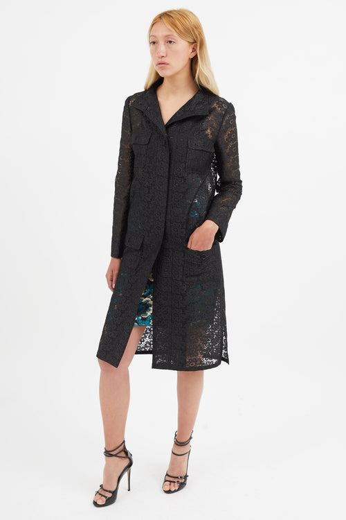 Dolce 
Gabbana Black Lace Long Jacket