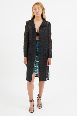 Dolce 
Gabbana Black Lace Long Jacket