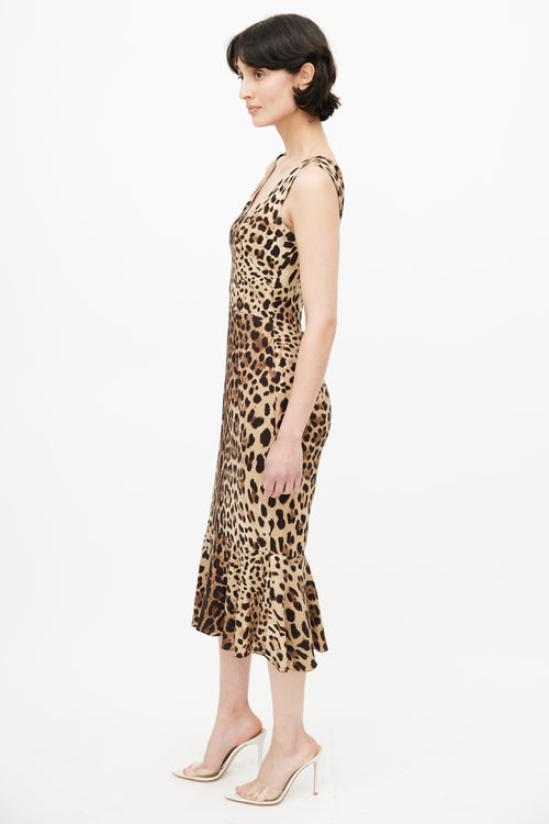 Dolce 
Gabbana Brown Print Silk Dress