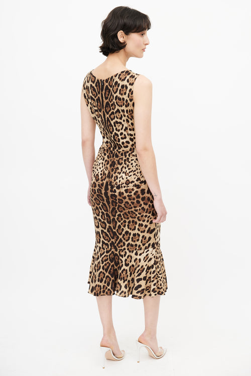 Dolce 
Gabbana Brown Print Silk Dress