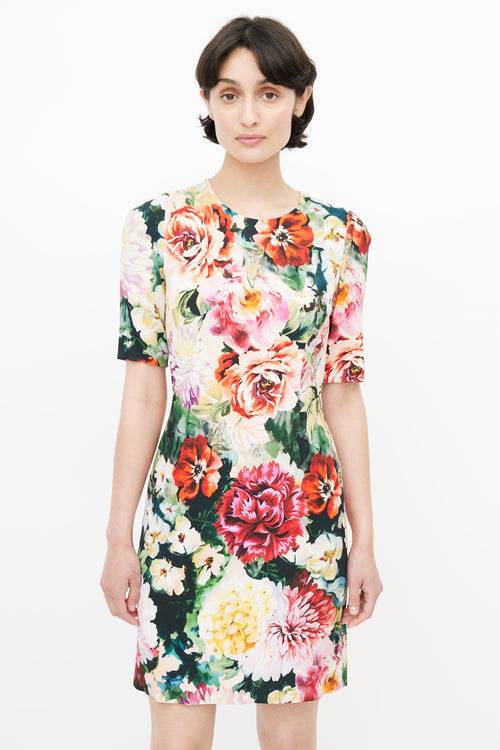 Dolce 
Gabbana Pink 
Multicolour Floral Crepe Dress