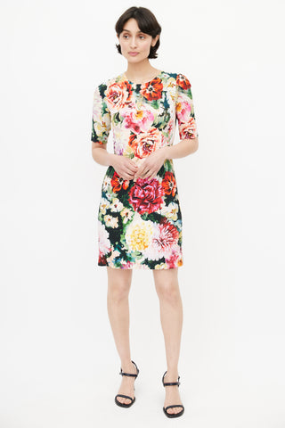 Dolce 
Gabbana Pink 
Multicolour Floral Crepe Dress