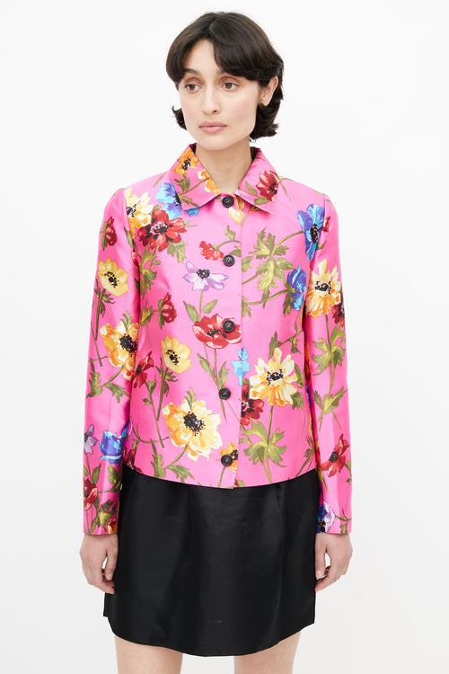 Dolce 
Gabbana Pink 
Multicolour Silk Floral Jacket