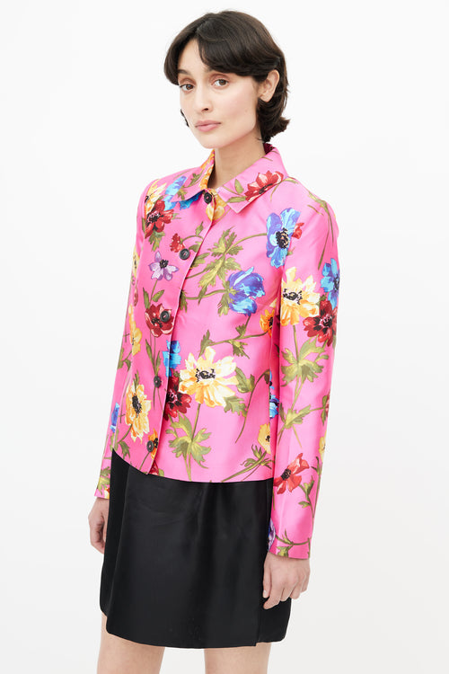 Dolce 
Gabbana Pink 
Multicolour Silk Floral Jacket