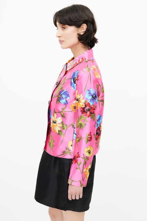 Dolce 
Gabbana Pink 
Multicolour Silk Floral Jacket