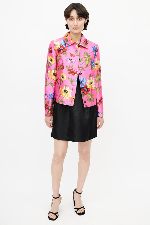 Dolce 
Gabbana Pink 
Multicolour Silk Floral Jacket