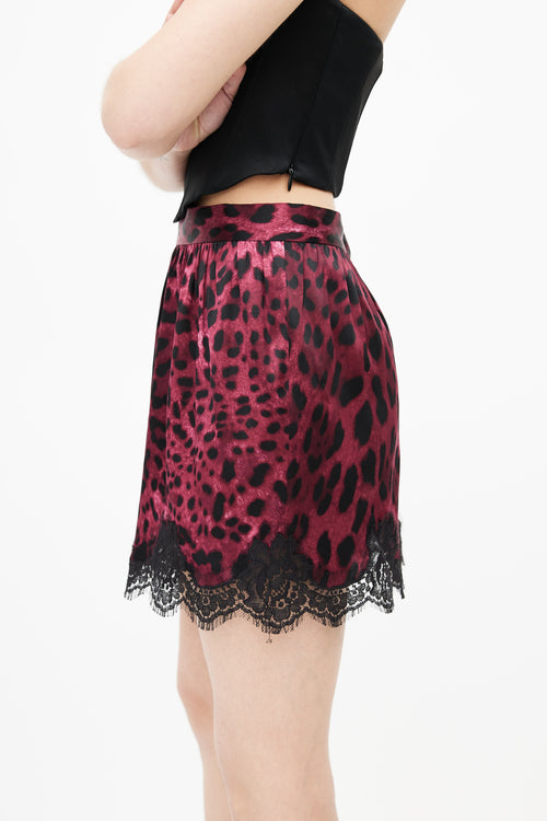 Dolce 
Gabbana Burgundy 
Black Silk Lace Skirt