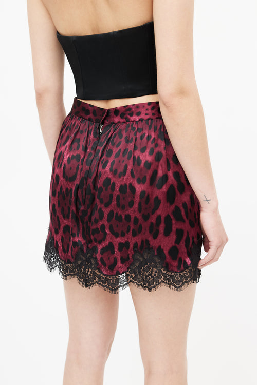 Dolce 
Gabbana Burgundy 
Black Silk Lace Skirt