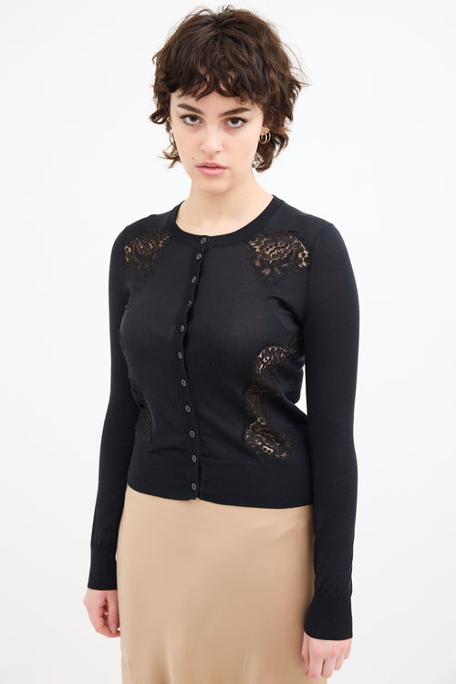 Dolce 
Gabbana Black Silk Lace Cardigan