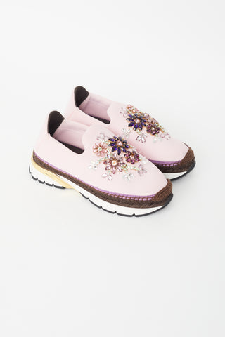 Dolce 
Gabbana Pink 
Multicolour Floral Embellished Sneaker