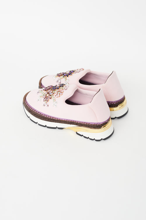 Dolce 
Gabbana Pink 
Multicolour Floral Embellished Sneaker