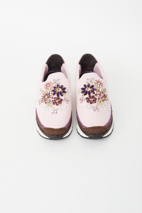 Dolce 
Gabbana Pink 
Multicolour Floral Embellished Sneaker