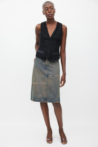 VSP Archive Black Floral Lace Vest