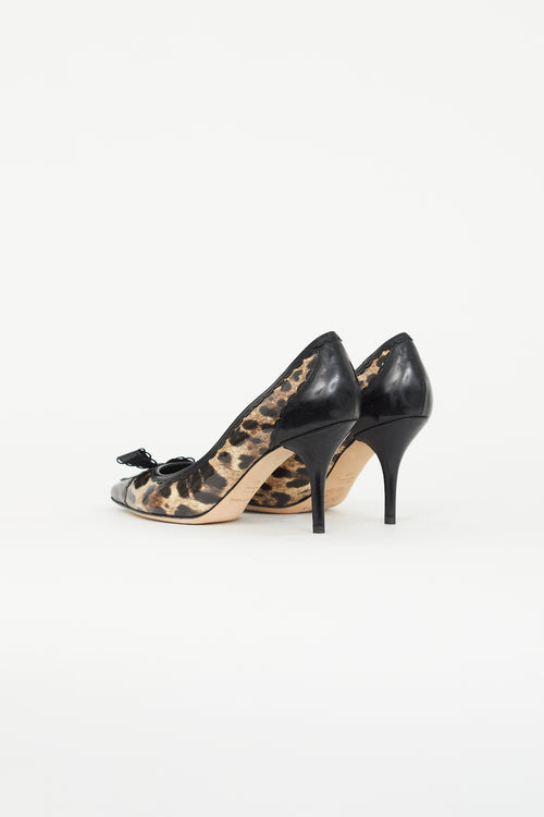 Dolce 
Gabbana Beige 
Black Patent Print Pump