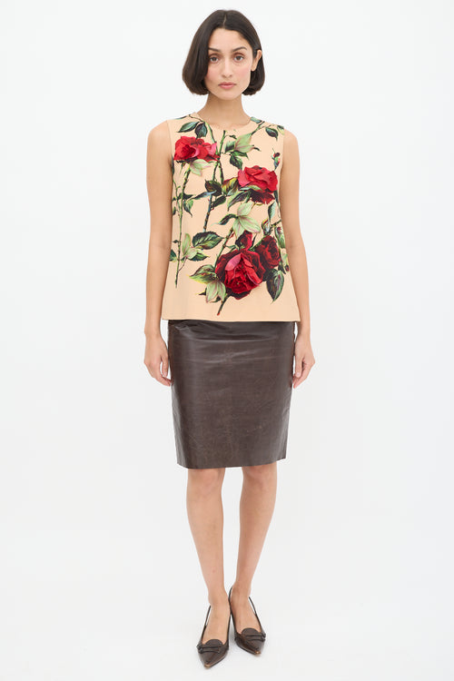 Dolce 
Gabbana Beige 
Multicolour Floral Embellished Top