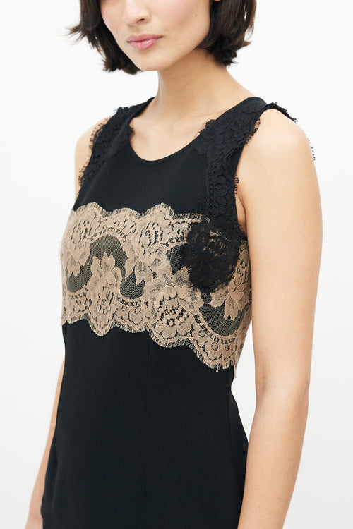 Dolce 
Gabbana Black 
Beige Lace Top