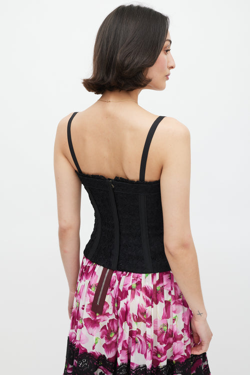 Dolce 
Gabbana Black Floral Lace Bustier Top