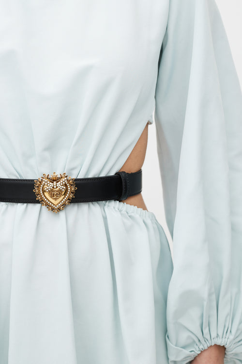 Dolce 
Gabbana Black 
Gold Devotion Heart 
Pearl Belt