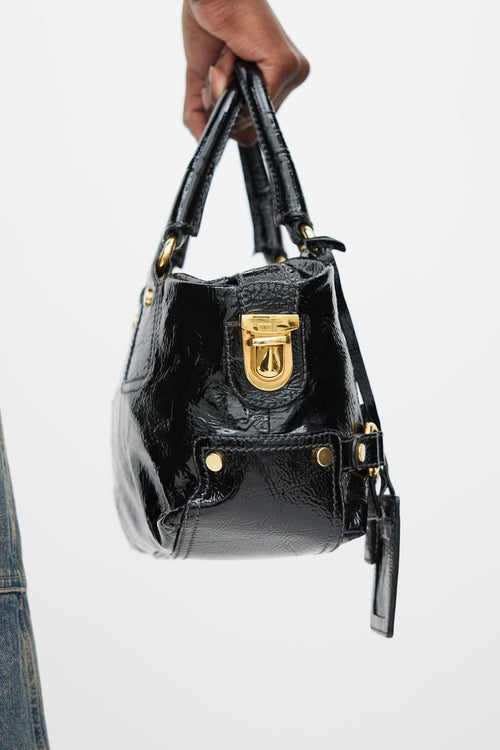 Dolce 
Gabbana Black 
Gold Patent Leather Bag