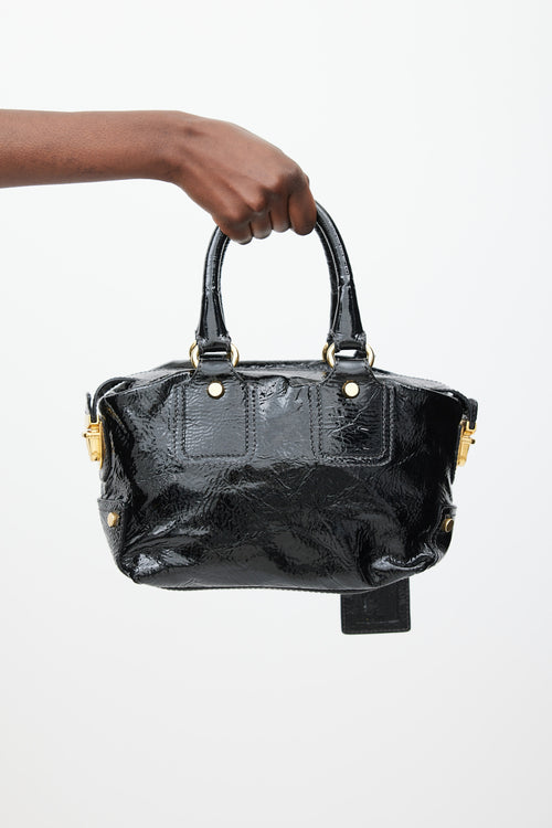 Dolce 
Gabbana Black 
Gold Patent Leather Bag