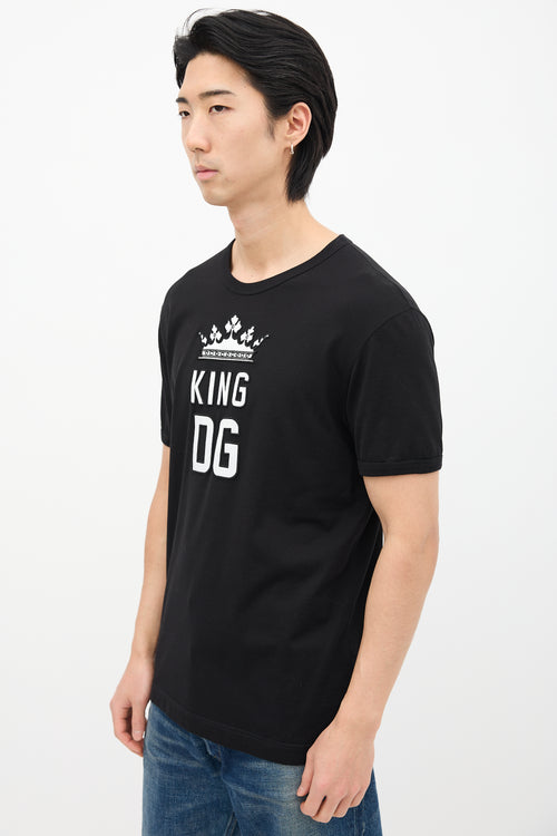 Dolce 
Gabbana Black King DG Patch T-Shirt