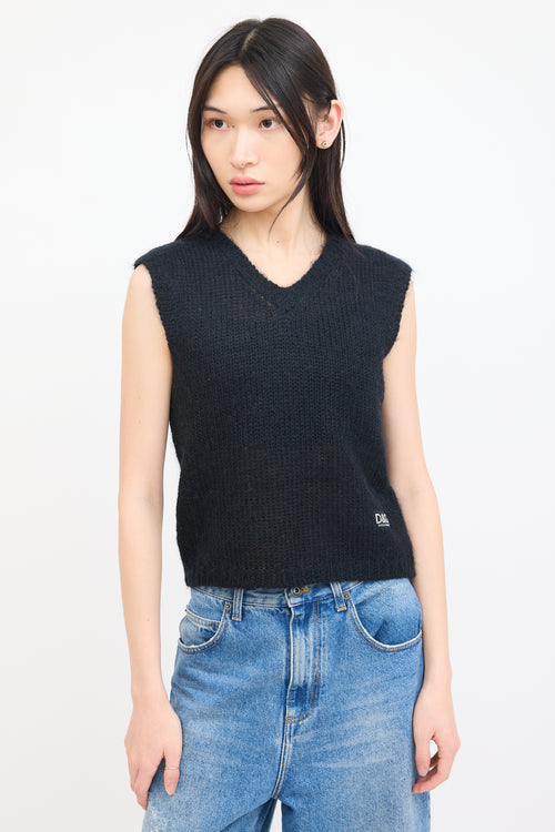 Dolce 
Gabbana Black Knit V-Neck Vest