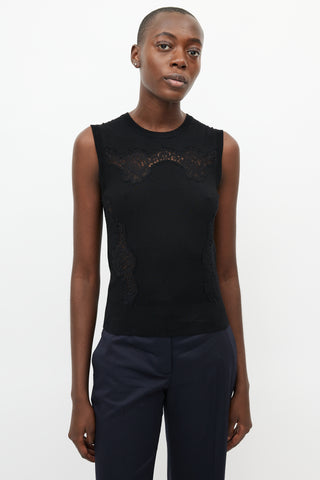 Dolce 
Gabbana Black Lace Knit Tank