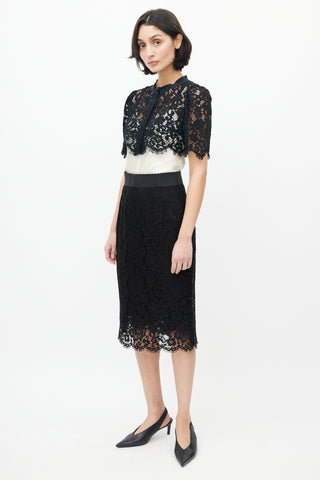 Dolce 
Gabbana Black Lace Overlay Skirt