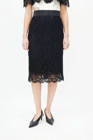 Dolce 
Gabbana Black Lace Overlay Skirt