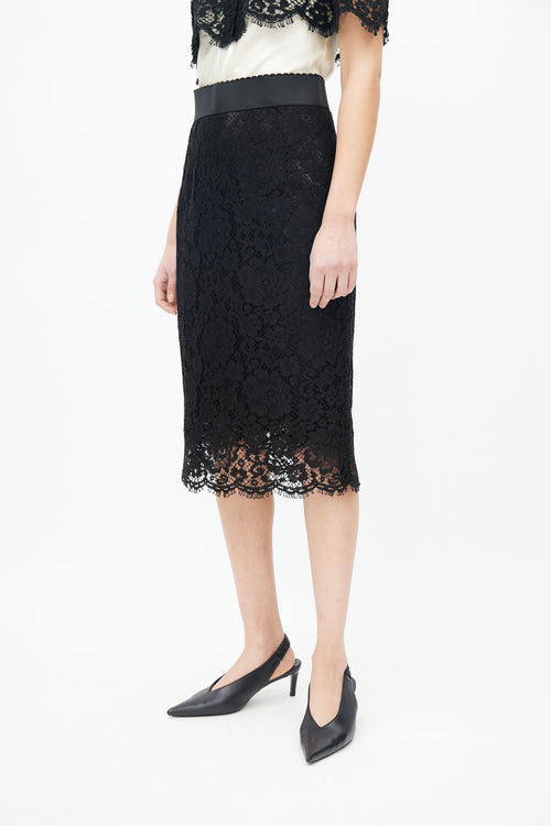 Dolce 
Gabbana Black Lace Overlay Skirt