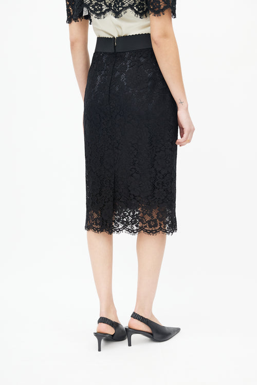 Dolce 
Gabbana Black Lace Overlay Skirt