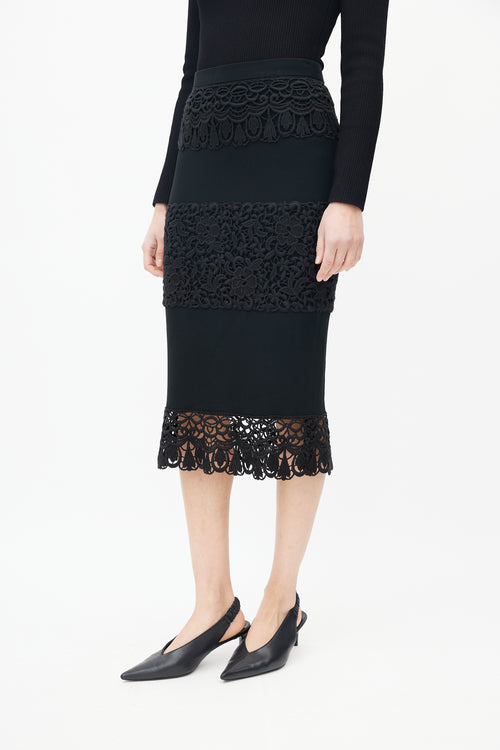 Dolce 
Gabbana Black Lace Tiered Skirt