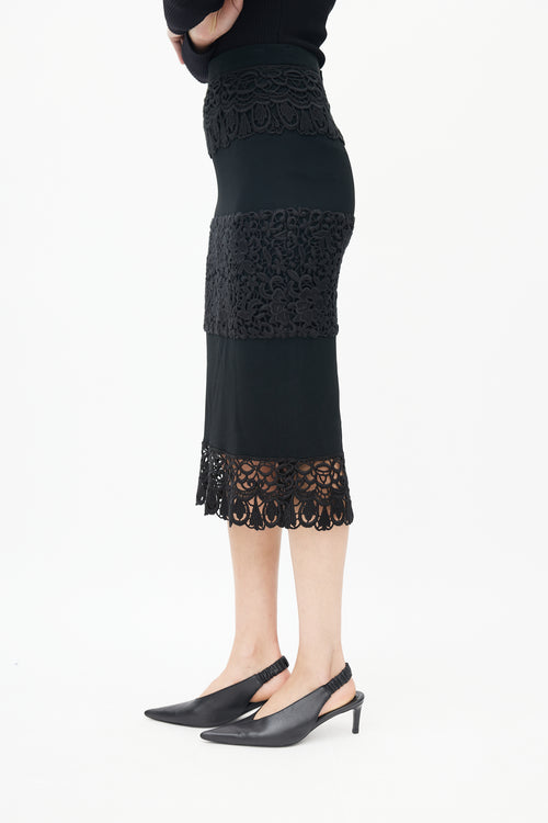 Dolce 
Gabbana Black Lace Tiered Skirt