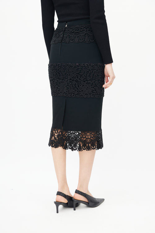 Dolce 
Gabbana Black Lace Tiered Skirt