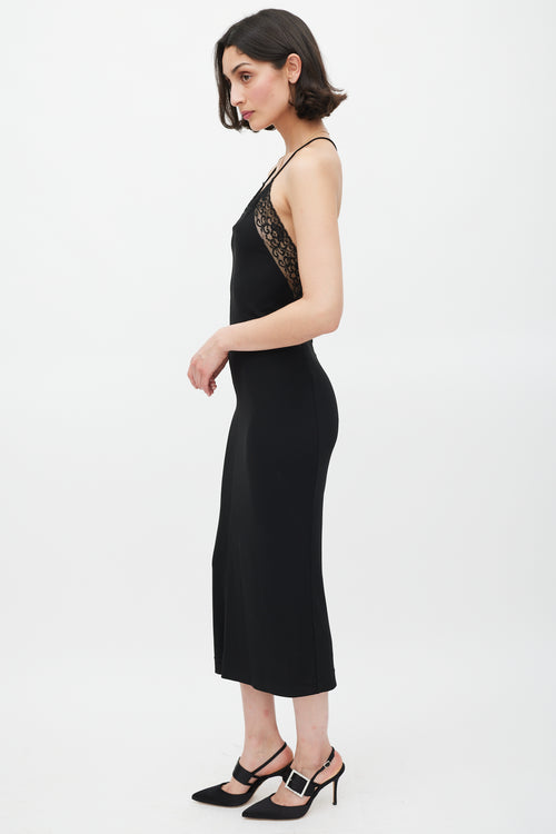 Dolce 
Gabbana Black Lace Trimmed Low Back Dress