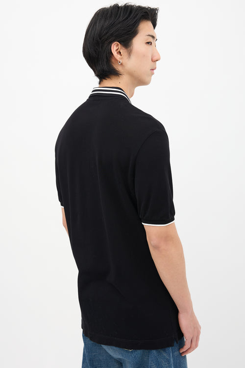 Dolce 
Gabbana Black Logo Tab Polo