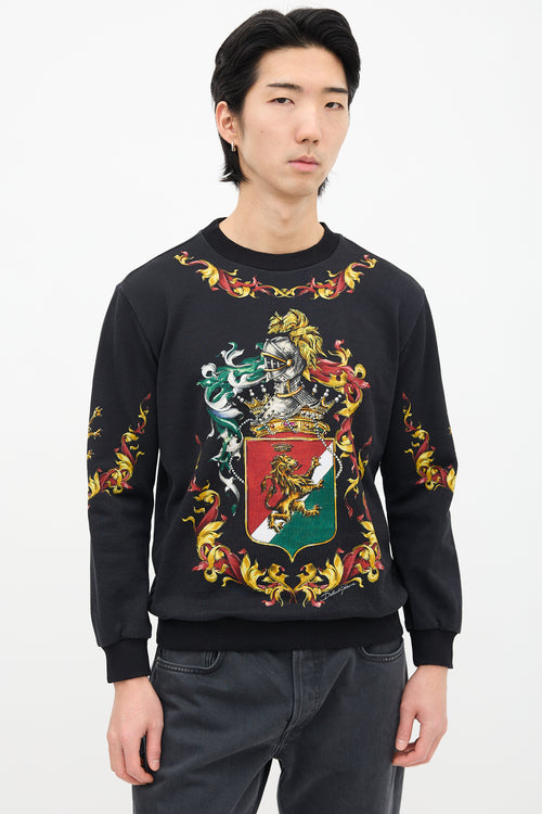 Dolce 
Gabbana Black 
Multi Armour Graphic Crewneck