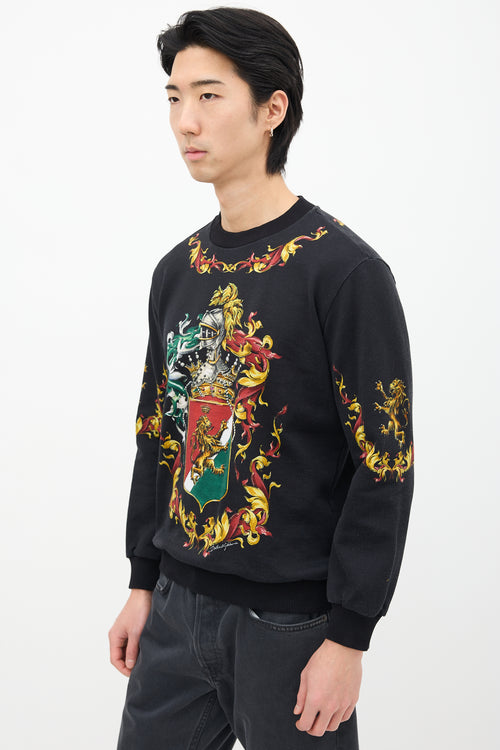 Dolce 
Gabbana Black 
Multi Armour Graphic Crewneck