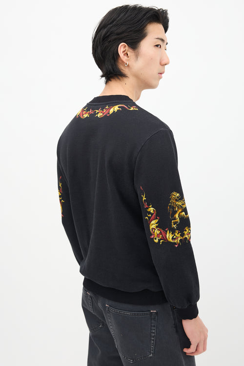 Dolce 
Gabbana Black 
Multi Armour Graphic Crewneck