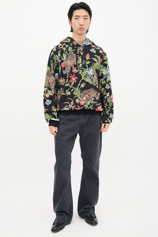 Dolce 
Gabbana Black 
Multi Floral Graphic Hoodie