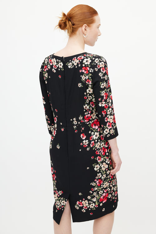 Dolce 
Gabbana Black 
Multicolour Floral Midi Dress