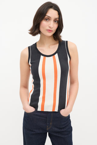 Dolce 
Gabbana Black 
Multicolour Striped Tank Top