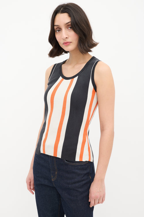 Dolce 
Gabbana Black 
Multicolour Striped Tank Top